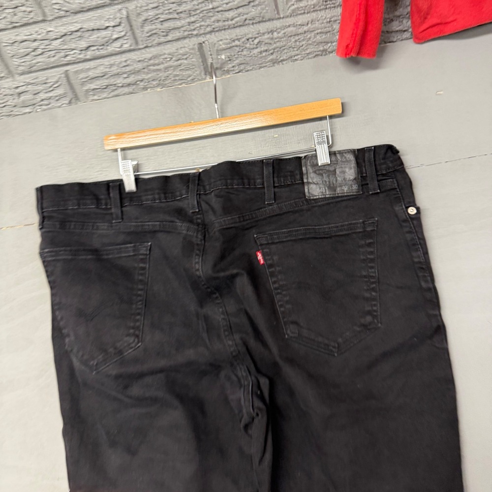Levis 541 Mens Athletic‎ Taper Jeans Black Denim W42 L30 Stretch Pants